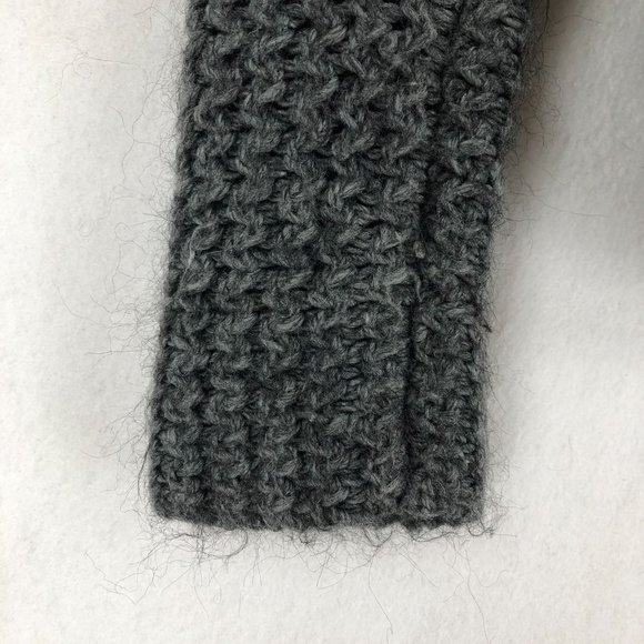 LOFT Women's Size X-Small Grey Alpaca Wool Blend Shawl Collar Knit Sweater - Picture 4 of 6